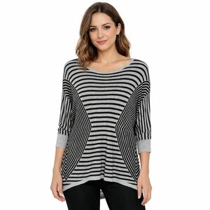 Jaclyn Smith Chic Striped Black and White Sweater